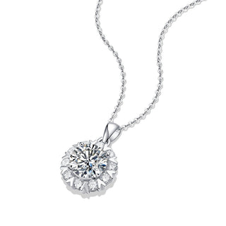 5.0 Ct Round Moissanite Necklace with Snowflake