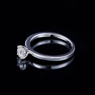 10k White Gold Round Moissanite Solitaire Engagement Ring