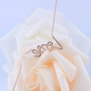 18k Rose Gold Round Moissanite Love Pendant Necklace