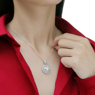 5.0 Ct Round Moissanite Diamond Pendant Necklace