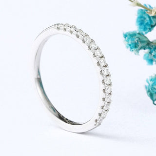 Round Cut Moissanite Stackable Wedding Ring Set