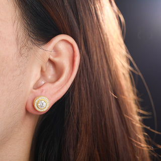 Elegant Round Moissanite Diamond Stud Earrings