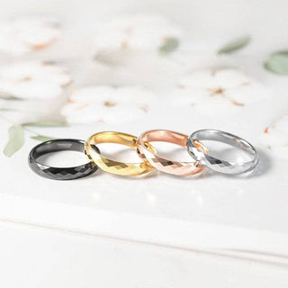 Multi Faceted Tungsten Wedding Band