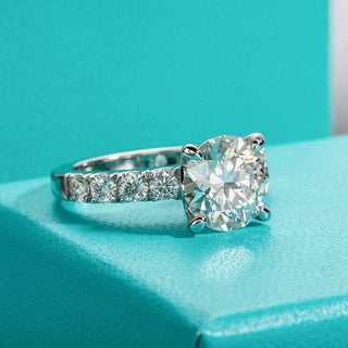 4.3 Cttw Round Moissanite Diamond Classic Wedding Ring