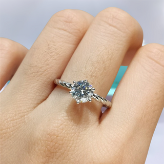 1.0 Ct Round Cut Creative Rope Shape Engagement Ring
