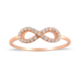 Infinite Love Moissanite 14k Rose Gold Wedding Band