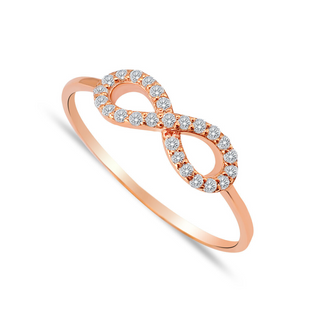 Infinite Love Moissanite 14k Rose Gold Wedding Band