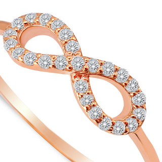 Infinite Love Moissanite 14k Rose Gold Wedding Band