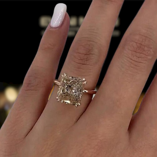 Radiant Cut Champagne Diamond Rose Gold Engagement Ring