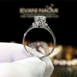 1.0ct Moissanite Love Crown Platinum Engagement Ring