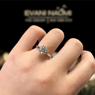 1.0ct Moissanite Snowflake White Gold Engagement Ring