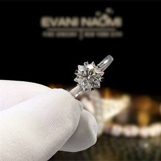1.0ct Moissanite Snowflake White Gold Engagement Ring