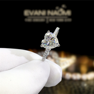 White Gold Engagement Ring with 2.0ct Heart Shaped Moissanite