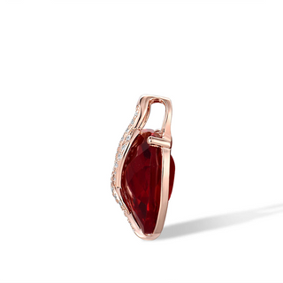 Red Stones Diamond Heart Pendant