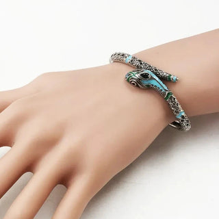 Retro Blue Snake Bohemian Bangle Bracelet