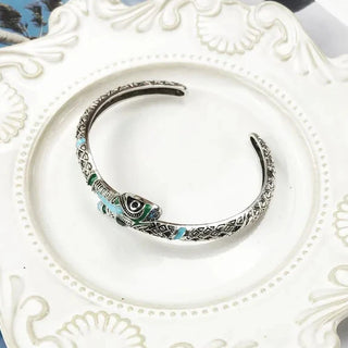 Retro Blue Snake Bohemian Bangle Bracelet