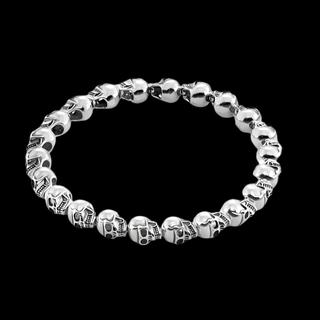 Rebel Skull Bead Gothic Bracelet