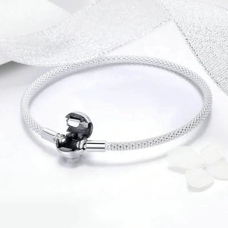 Forever Love Round Clasp Snake Chain Bracelet Charms