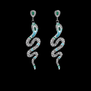 Blue Snake Bohemian Drop Earrings