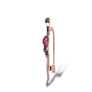 Rose Gold Flamingo with Diamond Brooch