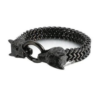 Rock Viking Wolf Charm Bracelet