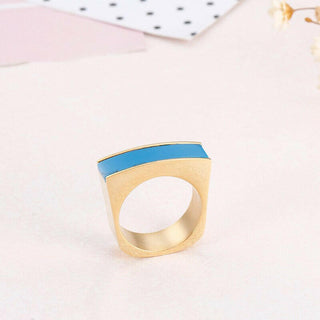 New Bohemia Colorful Stone Rings For Women 2022 Stainless Steel Anillos Mujer Gold 8mm Width Crystal Finger Rings Jewelry Gifts-Evani Naomi Jewelry