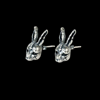 Gothic Vintage Cross Bunny Stud Earring