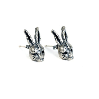 Gothic Vintage Cross Bunny Stud Earring