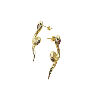 Curved Snake Vintage Stud Earrings