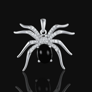 Black Agate Spider Pendant