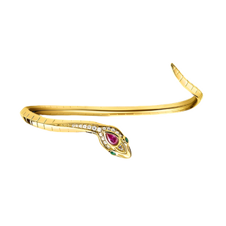 Mysterious Curved Golden Snake Vintage Bracelet