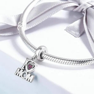 I Love Mom Pendant Charm