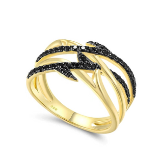 Black Spinel Vine Ring