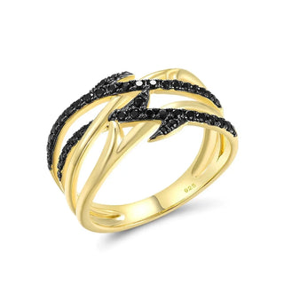 Black Spinel Vine Ring