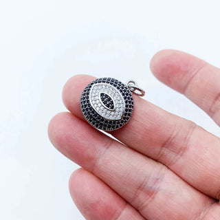 Evil Eye Diamond Round Pendant