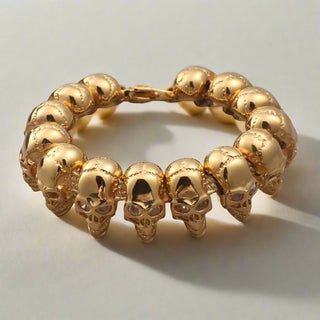 Golden Skull Hip-Hop Bracelet