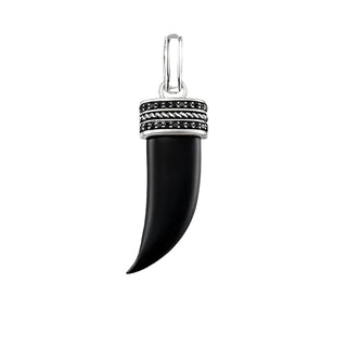 Black Stone and Tooth Gothic Pendant