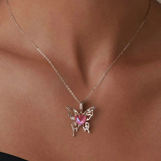 Butterfly and Heart Pink Diamond Charm Series