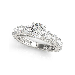 0.8 Ct Round Moissanite Diamond Engagement Ring Set