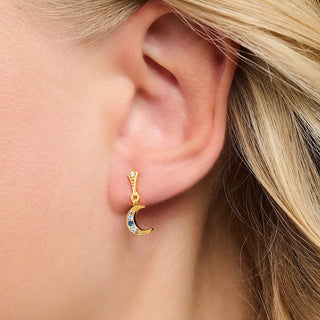 Royalty Moon Golden Drop Earrings