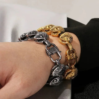 Domineering Snake Head Link Chain Bracelet