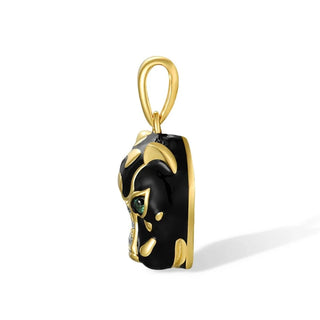 Cool Diamond Black Leopard Pendant