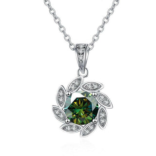 1.0 Ct Moissanite Diamond Flower Pendant Necklace