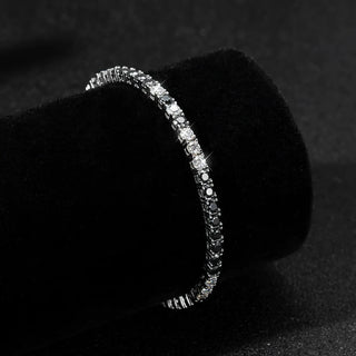 Black & Clear Diamond Tennis Bracelet