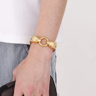 Double Royal Chain Wolf Punk Bracelet