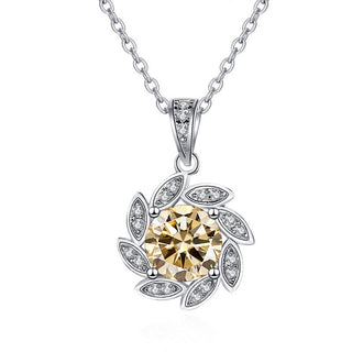 1.0 Ct Moissanite Diamond Flower Pendant Necklace