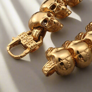 Golden Skull Hip-Hop Bracelet