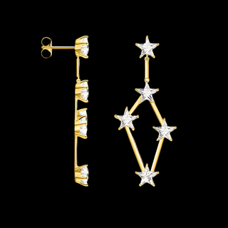 Golden Dreamlike Stars Drop Earrings