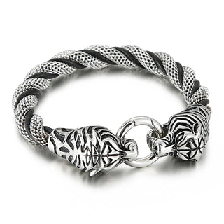 Punk Tiger and Dragon Twisted Chain Bracelet