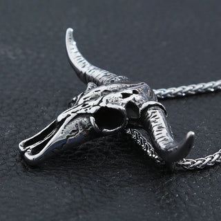 Hip Hop Bull Head Skull Necklace